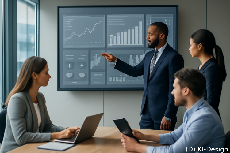 Vereinfachter Prozess zur Erstellung von KPI-Dashboards: Ziele definieren, Daten sammeln und analysieren.